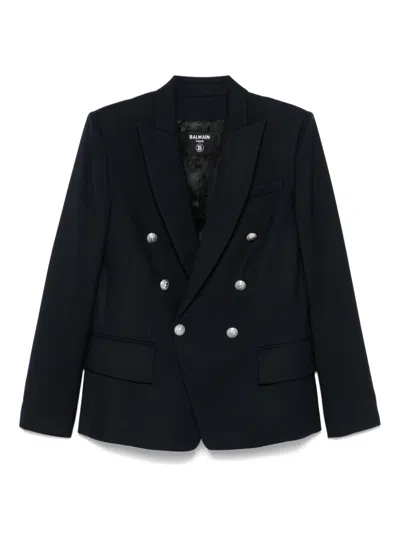 Balmain Kids' Twill Blazer In Blue