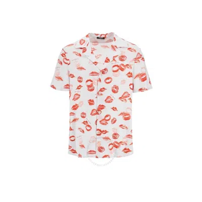 Balmain Twill Pyjama Shirt With Kiss Print