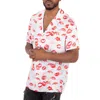 Balmain Twill Pyjama Shirt With Kiss Print In White