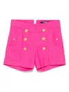 Balmain Twill Shorts In Pink