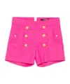 Balmain Twill Shorts In Pink