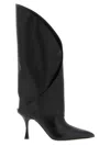 Balmain Twist Heeled Leather Boots In Black