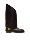 Balmain Twist Flat Leather Boots In Multi
