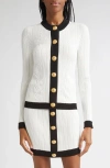 Balmain Twisted Cable Knit Cardigan