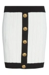 Balmain Mini Skirt In White Viscose Blend