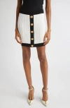 Balmain Mini Skirt In White Viscose Blend