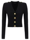 Balmain Twisted Knit Cardigan Sweaters And Cardigans Black In Black
