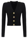 Balmain Twisted Knit Cardigan Sweaters And Cardigans Black In Black