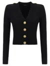 Balmain Twisted Knit Cardigan Sweaters And Cardigans Black In Black