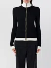 Balmain Twisted Knit Cardigan Zip Turtleneck