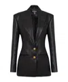 Balmain Two-button Lapel Leather Jacket In Black
