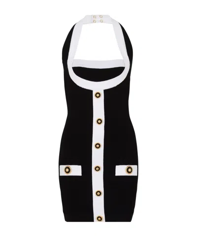 BALMAIN BALMAIN HALTERNECK KNITTED MINI DRESS