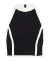 Balmain Two-tone Cropped Top In Black