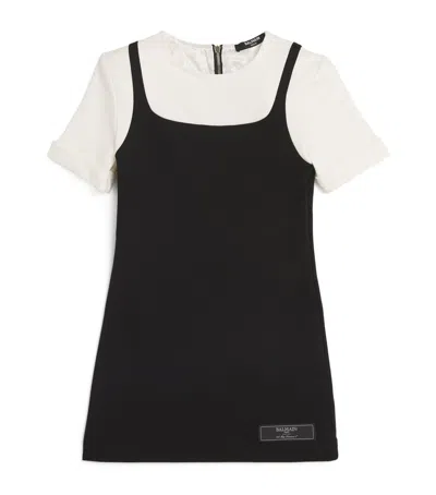 Balmain Kids' Two-in-one T-shirt Dress In Black