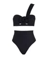 Balmain Two-piece Asymmetrical Swimsuit In Black