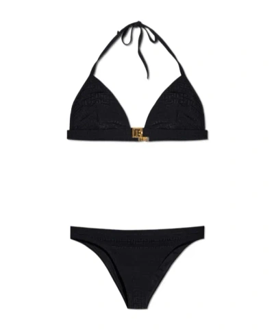 Balmain Two-piece Bikini Suit In Black