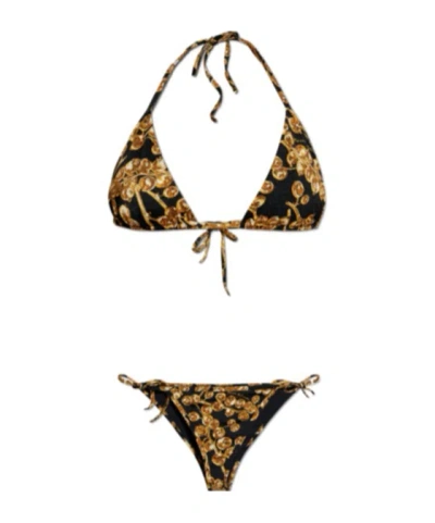 Balmain Two-piece Bikini Suit In Brown