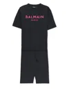 BALMAIN TWO-PIECE JUMPSUIT WITH LOGO