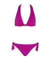 Balmain Two-piece Pb Logo Swimsuit In Purple