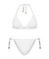 Balmain Logo Bead-detailing Bikini In White