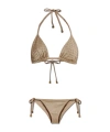 Balmain Two Piece String Bikini Swimsuit In Nude