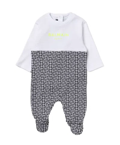 Balmain Two Pieces Of Logo Jumpsuit In White