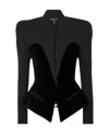 Balmain V-neck Long-sleeved Suit Coat In Black