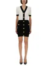 Balmain Two Tone "bodycon" Dress In Multi