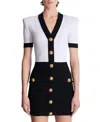 Balmain Two-tone "bodycon" Dress In White