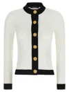 Balmain Two-tone Cardigan Sweaters And Cardigans White/black In Multi