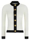 Balmain Two-tone Cardigan Sweaters And Cardigans White/black In Gray