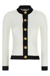 Balmain Two-tone Cardigan Sweaters And Cardigans White/black In Gray