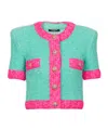 Balmain Short-sleeved Sweater In Green