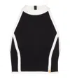 Balmain Two-tone Cropped Top In Black