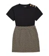Balmain Logo-motif Button-embellished Dress In Black
