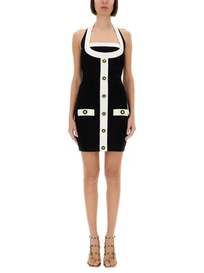 BALMAIN TWO-TONE DRESS WITH OPEN BACK