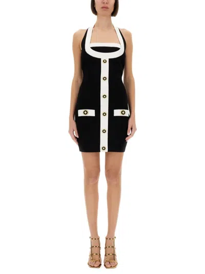 BALMAIN BALMAIN TWO-TONE DRESS WITH OPEN BACK