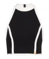 Balmain Two-tone Cropped Top In Black