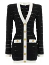Balmain Women Buttoned Knit Short Dress In Multi