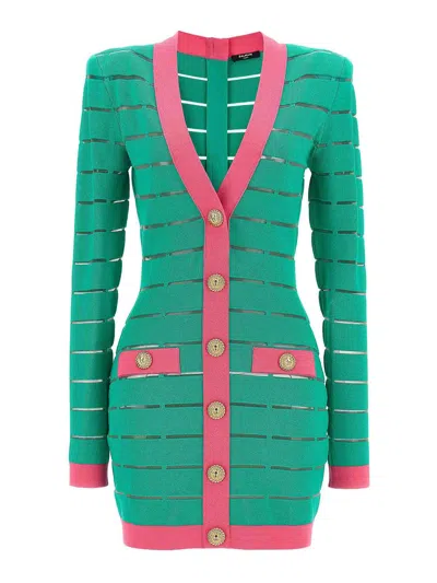 BALMAIN VESTIDO MIDI - VERDE