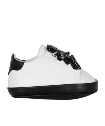 Balmain Two-tone Leather Trainers In White