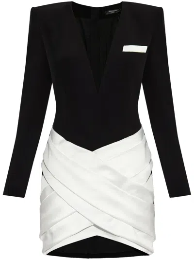 BALMAIN TWO-TONE MINI DRESS