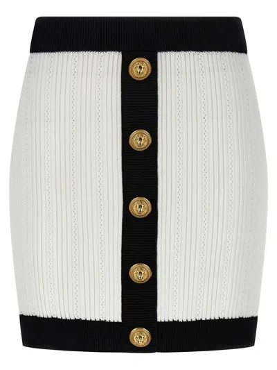 BALMAIN BALMAIN TWO-TONE MINISKIRT