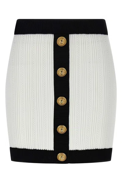BALMAIN TWO-TONE MINISKIRT