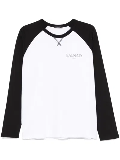 BALMAIN TWO-TONE T-SHIRT