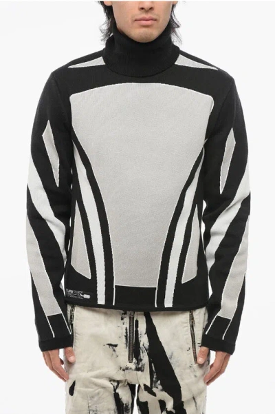 BALMAIN TWO-TONE TURTLENECK SWEATER