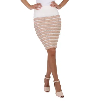 Balmain Two-tone Tweed Midi Skirt
