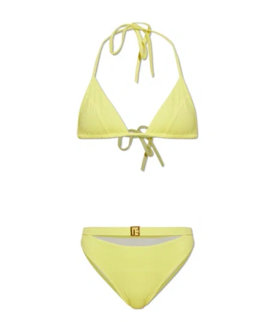 Balmain Two-piece Bikini Swimsuit In Animal Print