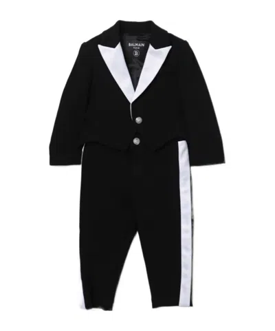 Balmain Kids' Two-tone Suit In Black