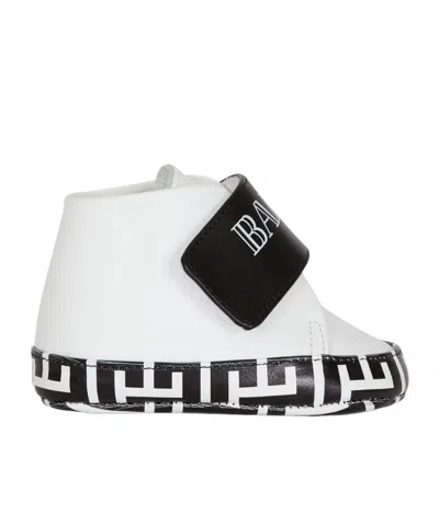 Balmain Two-tone Trainers With Vintage  Logo In White